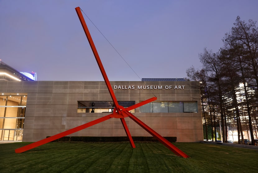 "Ave" by Mark Di Suvero is pictured on Ross Avenue Plaza outside the Dallas Museum of Art in...