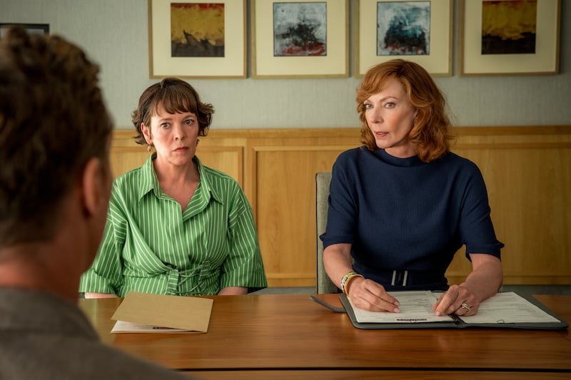 Olivia Colman as Ivy Rose and Allison Janney as Eleanor, Ivy's divorce lawyer, in The Roses. Photograph: Searchlight Pictures/Lara Cornell