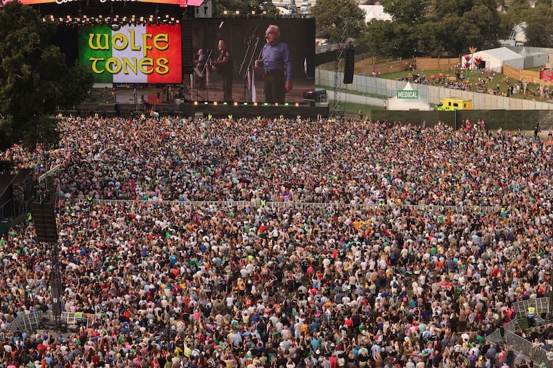 The Wolfe Tones Play the Main stage on the final day of Electric Picnic 2024 in Stradbally, Co Laois. Photograph: Alan Betson