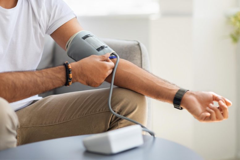 Male Patient Checking Blood Pressure