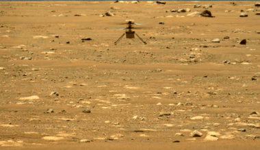 ingenuity mars helicopter mid-flight