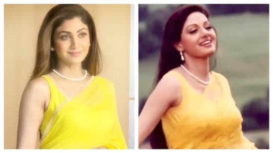 In a heartfelt tribute to Sridevi, Shilpa Shetty wore a yellow saree reminiscent of Chandni for an Instagram video.