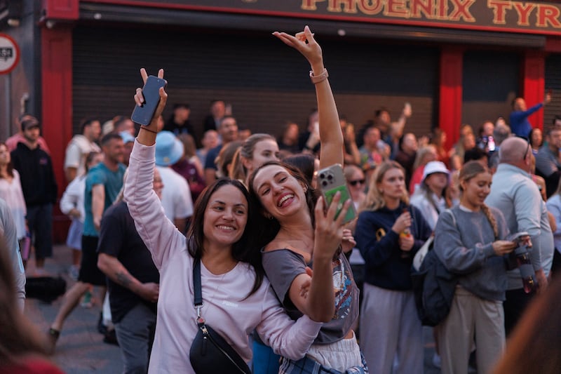 There was a party atmosphere on the streets of Dublin. Photograph: Dan Dennison