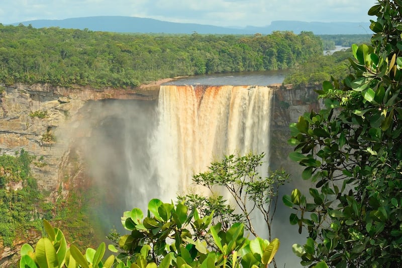 Kaieteur Falls, one of the most powerful single-drop waterfalls in the world, which is located in Kaieteur National Park, central Essequibo Territory, Guyana
