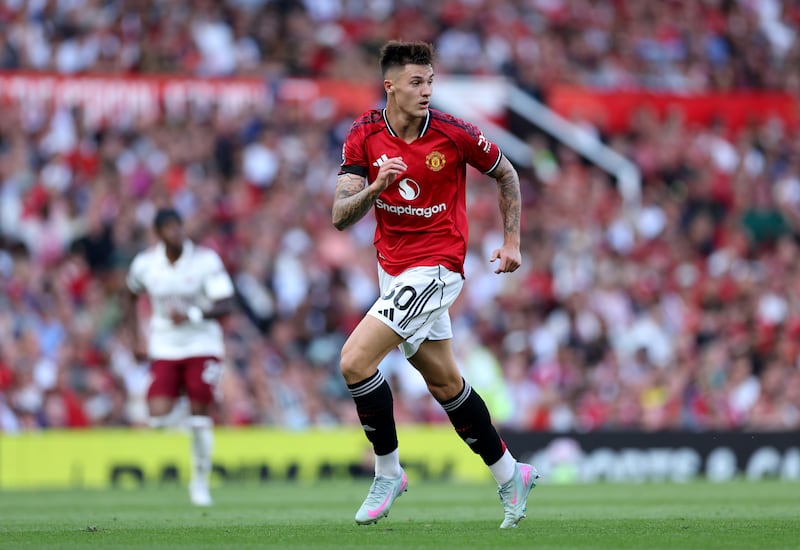 Manchester United's new recruit, Slovenian  Benjamin Sesko. Photograph: Michael Regan/Getty Images
