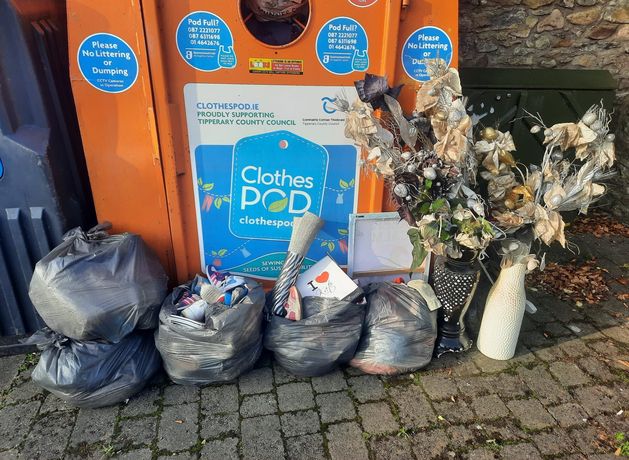 Bags of children’s clothes and household items found dumped at Tipperary recycling sites