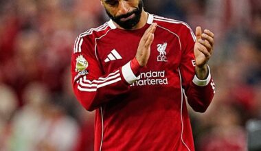 Mohamed Salah breaks down in tears in front of the Kop as Liverpool fans pay powerful tributes to Diogo Jota