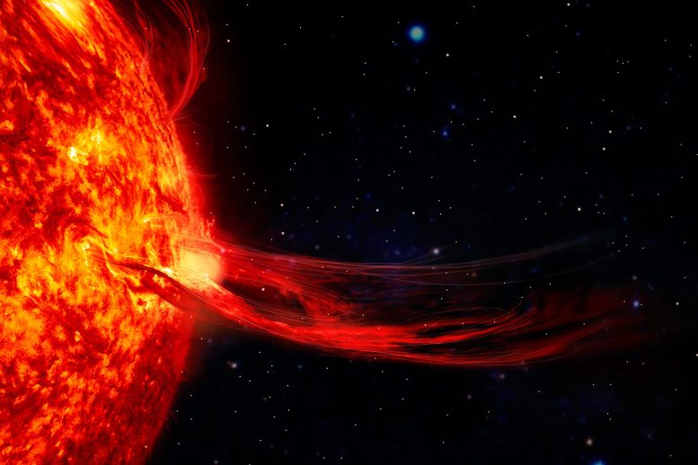 Solar Prominence Massive Flare Plasma Storm