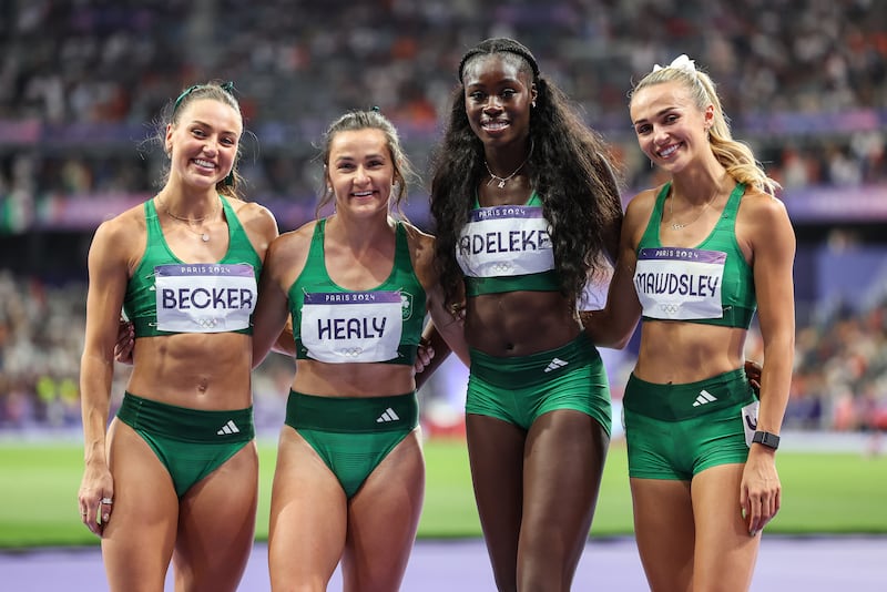 Ireland's 4x400m relay team: Sophie Becker, Phil Healy, Rhasidat Adeleke and Sharlene Mawdsley. Photograph: Morgan Treacy/Inpho