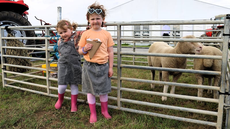 Sadie and Maeve Sheeran at today's event in Screggan outside Tullamore, Co Offaly. 