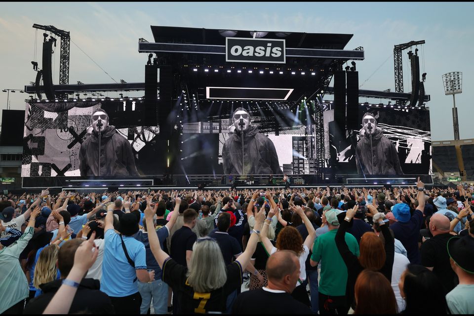 Liam Gallagher on stage at their Oasis Live 25 Concert at Croke Park.Photo by Steve Humphreys16th August 2025.