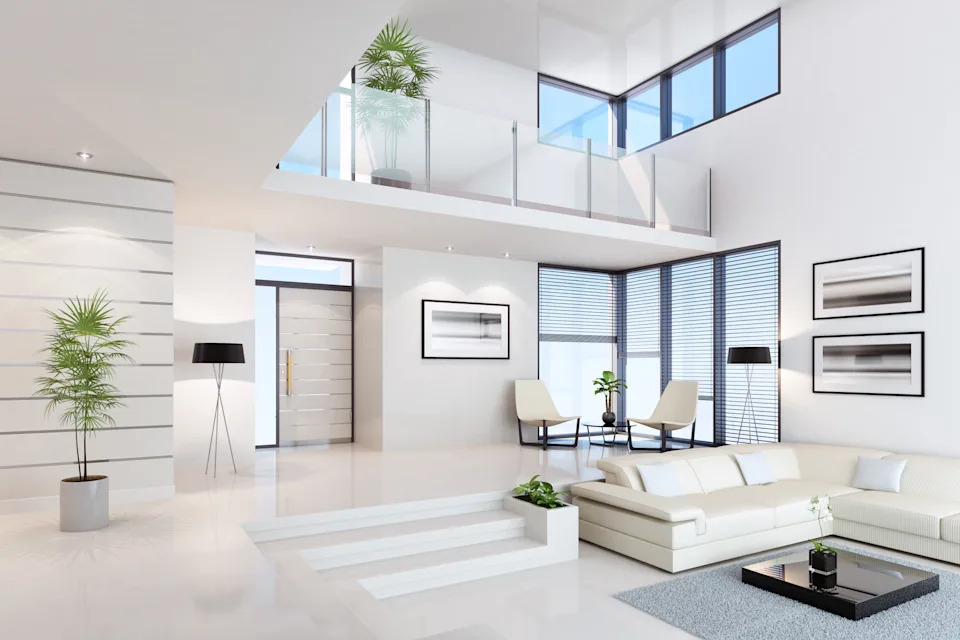 Luxury white interior.