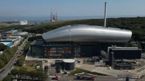 BBC Image from height of the NESS Energy from Waste facility in Aberdeen.