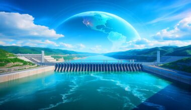 Illustration of NASA's research on the impact of China's Three Gorges Dam on Earth's rotation.