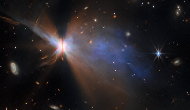 An image of the Butterfly star captured by Webb (NASA, ESA, and CSA)