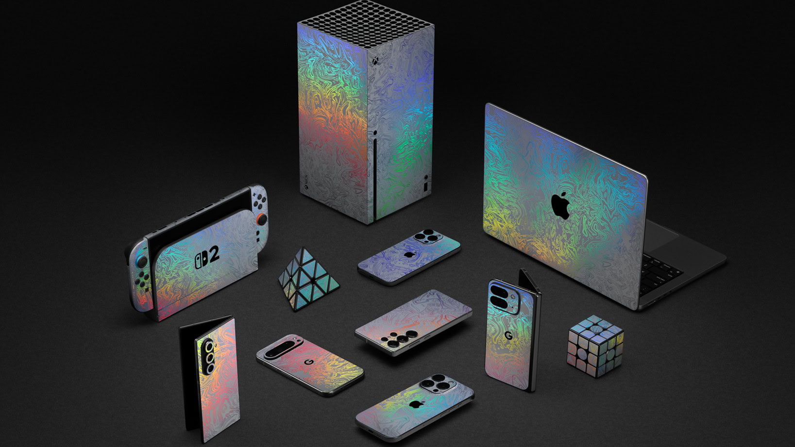 dbrand White Damascus Device Skins Press Image