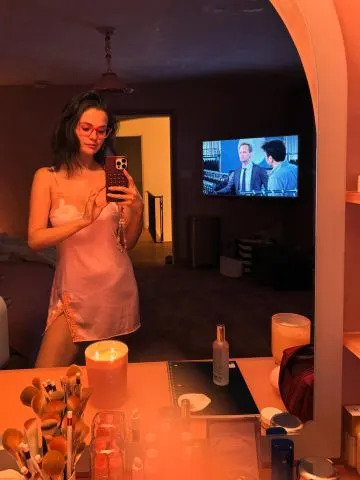 Instagram/@selenagomez Selena Gomez posing for a selfie at home.