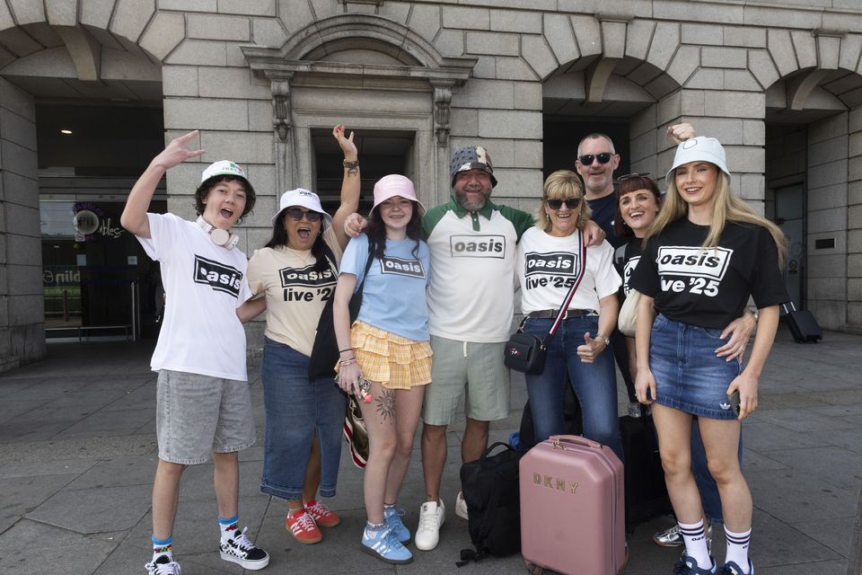 Oasis fans in Dublin for last weekend's gigs at Croke Park. Photo: Collins