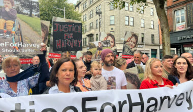 Large crowds gather in Dublin to remember Harvey, as opposition calls for Simon Harris to resign - The Journal