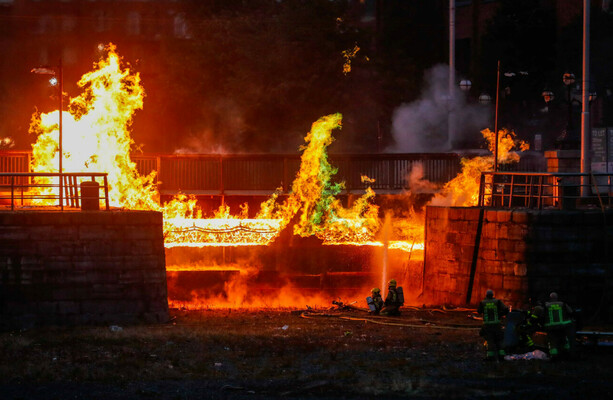 George's Dock Luas bridge has to be demolished and replaced after fire last week - The Journal