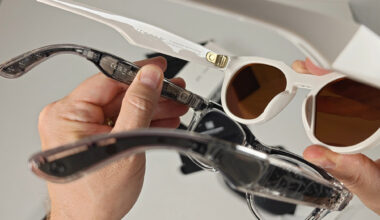 Comparing a transparent pair of Ray-Ban Meta Smart Glasses with Oakley Meta Smart Glasses