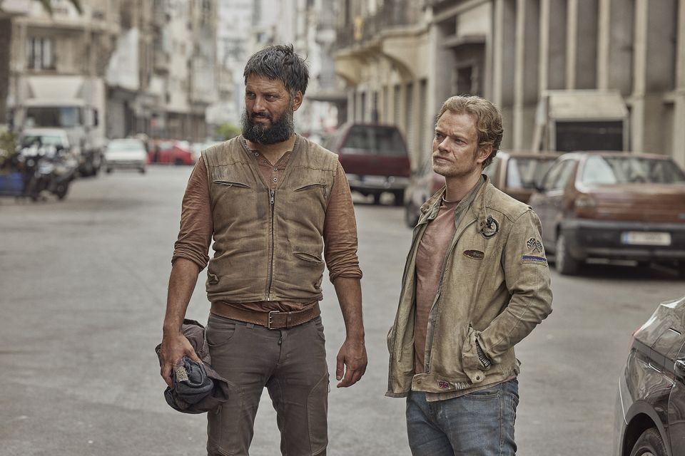 Alfie Allen and Shazad Latif have great on-screen chemistry in 'Atomic'. Photo: Sky