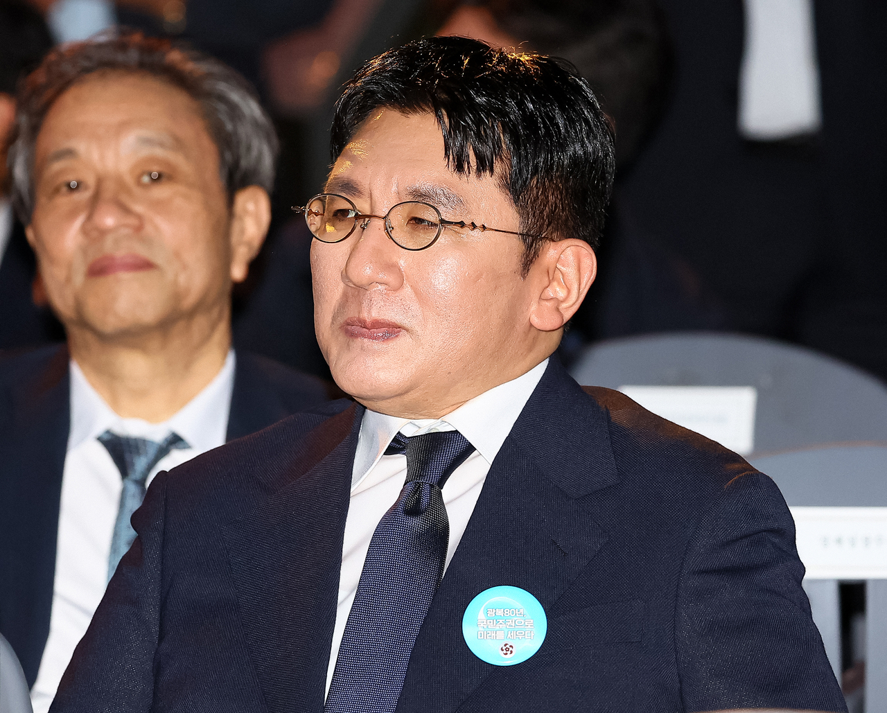 Hybe founder and Chair Bang Si-hyuk attends the ceremonial inauguration of  President Lee Jae Myung at Gwanghwamun Square in Jongno-gu, central Seoul, Friday. (Newsis)