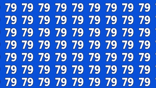 The viral optical illusion features a grid filled with the number 79, making it challenging to spot the lone 76 hidden within.