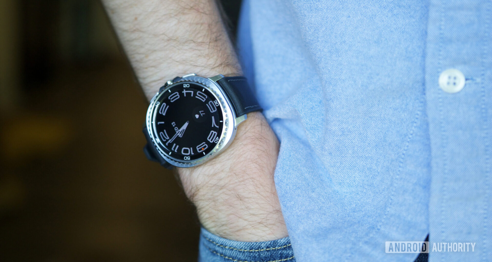 Someone wearing the Samsung Galaxy Watch 8 Classic.