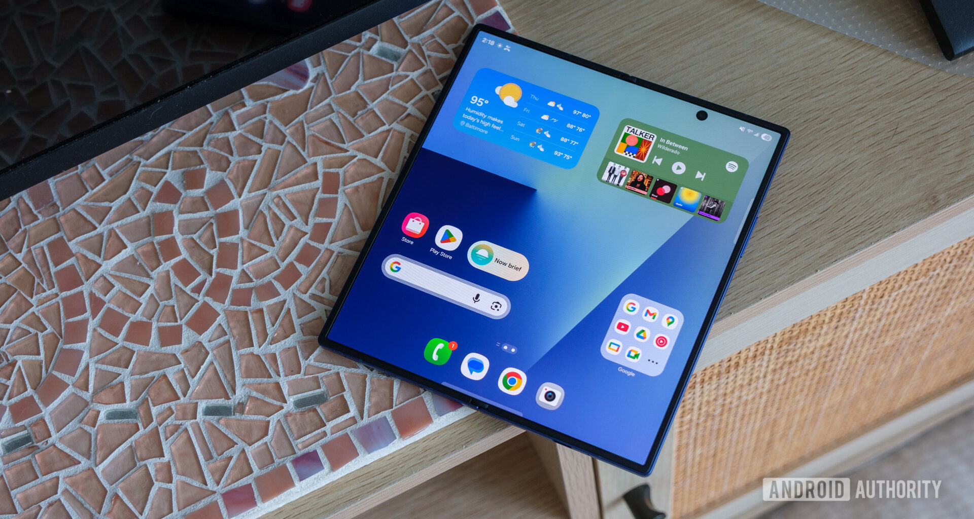 samsung galaxy z fold 7 open lying flat