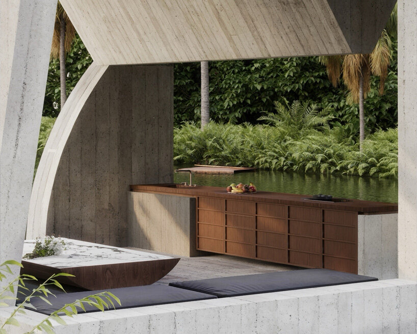 floating shir-dal retreat by mohamad rasoul moosapour opens onto lush nature