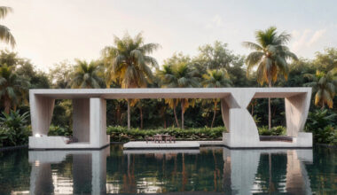 floating shir-dal retreat by mohamad moosapour opens onto nature