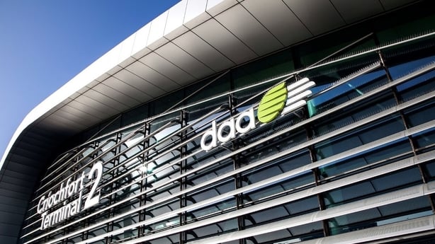 The Terminal 2 building at Dublin airport with the daa logo on it 