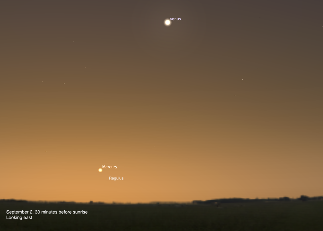 The Sky Today on Tuesday, September 2: Mercury meets Regulus
