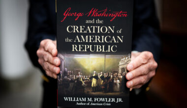 The book cover to a new book, entitled "George Washington and the Creation of the American Republic."