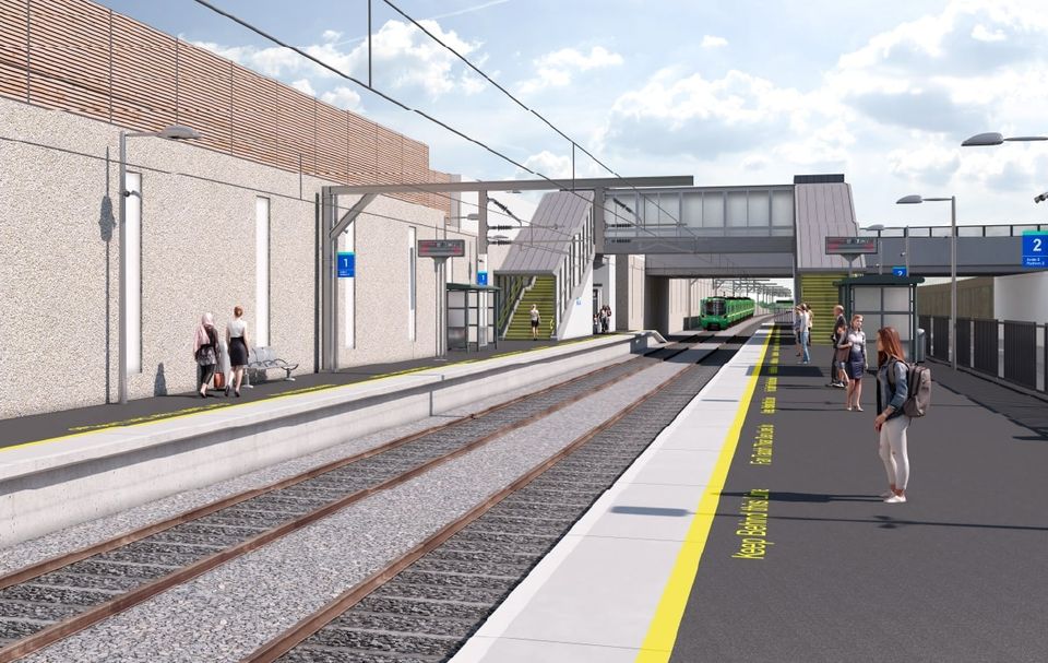 Artist's impression of the platform at the proposed Kylemore station. Pic: Irish Rail