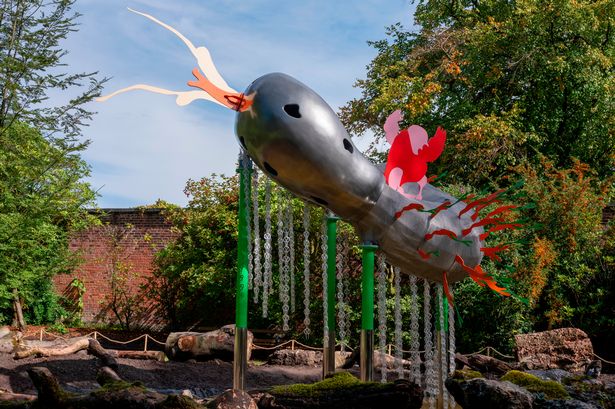 The new Snail on Me sculpture at Haigh Woodland Park