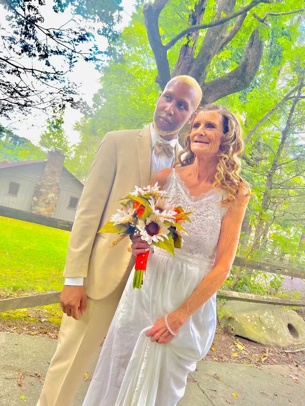 Quran McCain and Cheryl McGregor on their wedding day