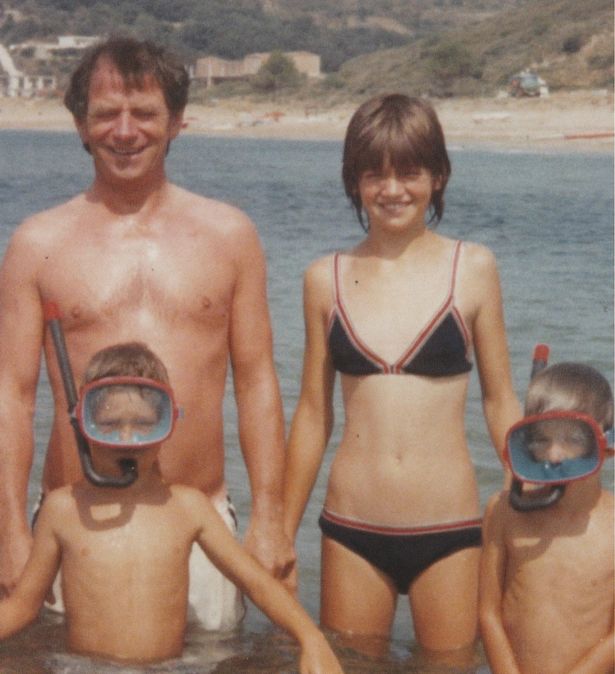 Johnny Ball with kids Zoe,Dan and Nick on holiday