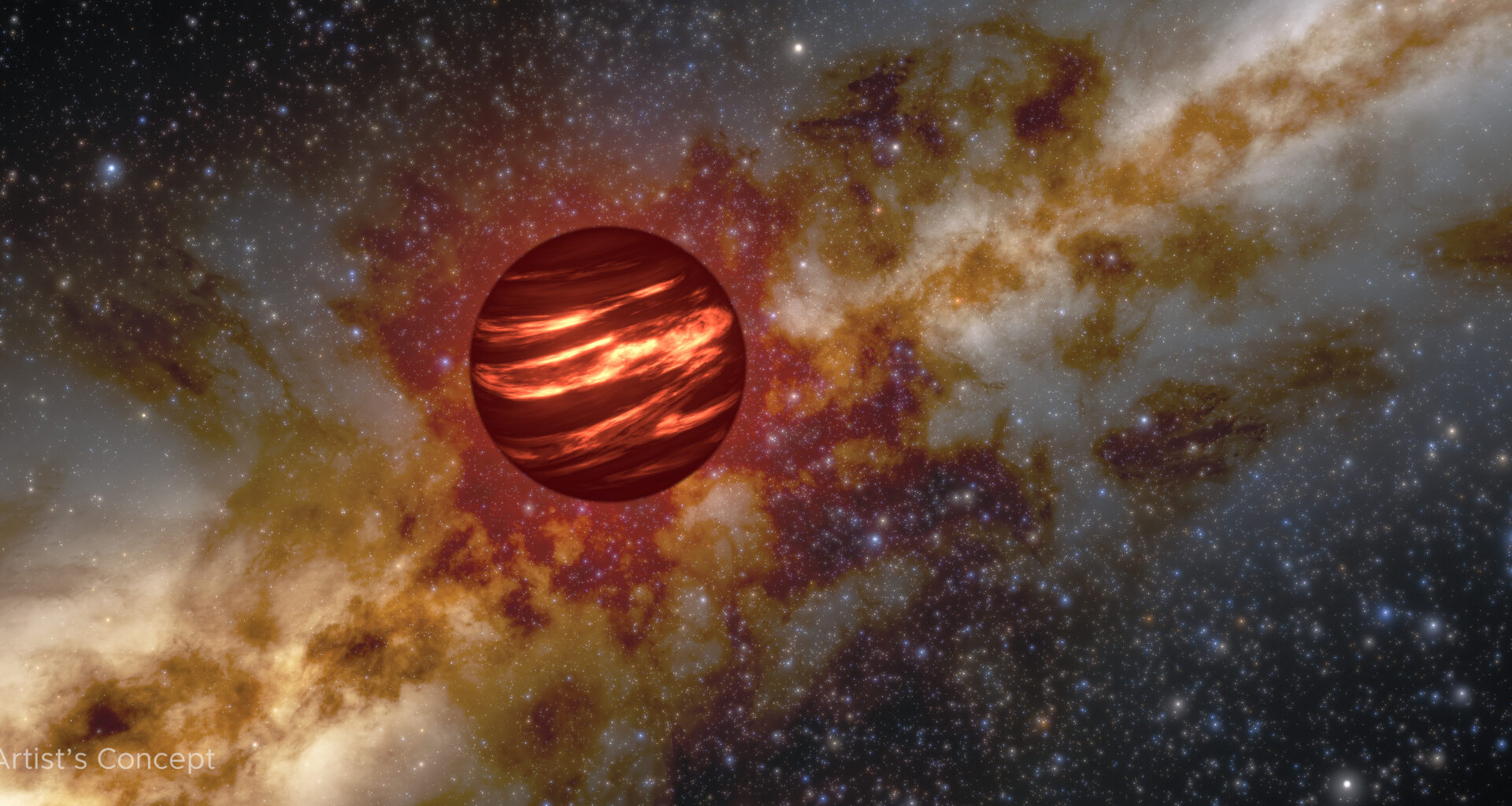 Artist’s concept shows a brown dwarf