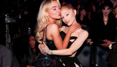 Sabrina Carpenter, Ariana Grande at the MTV Video Music Awards 2025 held at UBS Arena on September 07, 2025 in New York, New York. (Photo by Christopher Polk/Billboard via Getty Images)
