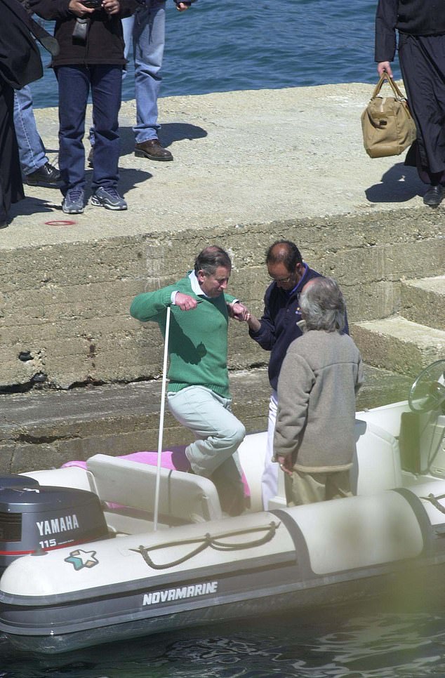 Charles at the end of his stay on Mount Athos. The King took a pilgrimage to the site in 1998