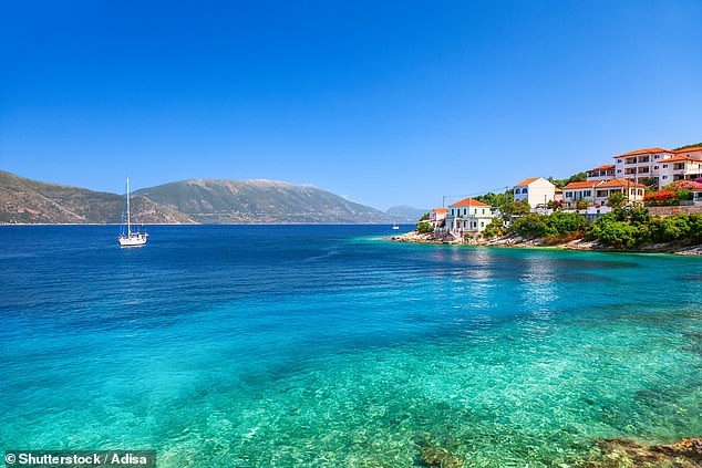 The clear blue sea of Kefalonia where William and Kate holidayed this summer