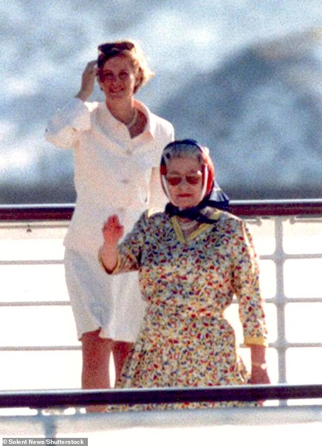 Elizabeth and Sophie, Duchess of Edinburgh on the yacht in 1995. Plenty of family holidays were taken on the yacht in its 43 years of service