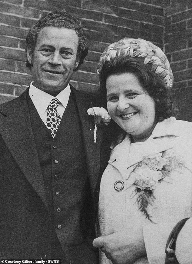Maureen with her husband Jack pictured on their wedding day in an old family photo