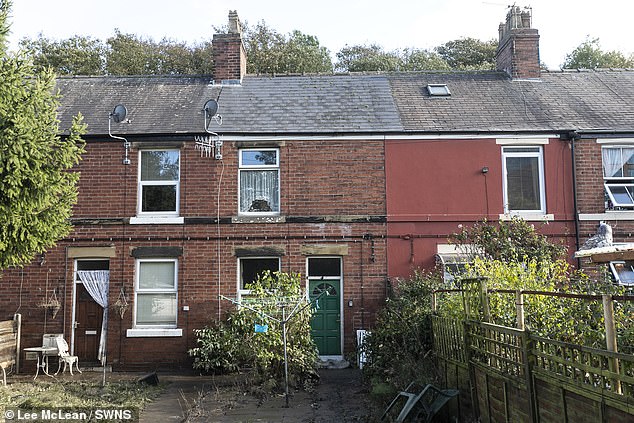 Sandbags seen at Maureen's door in Chesterfield after the flood