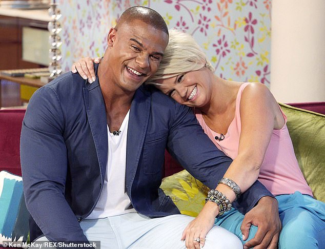 She shares eight-year-old DJ from her marriage to the late George Kay (pictured in 2013)