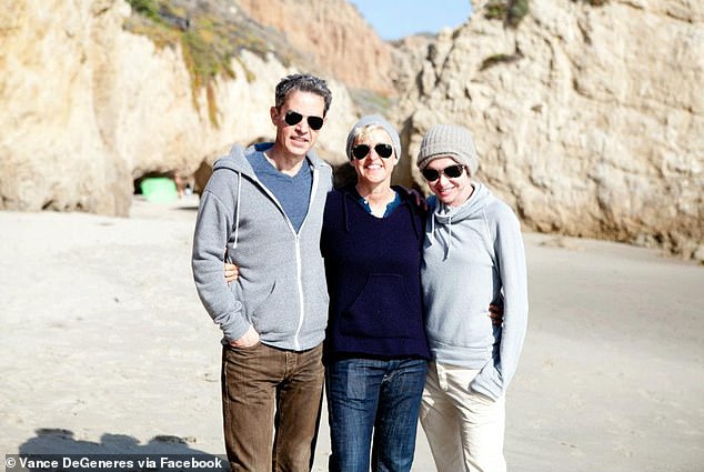 Vance, Ellen and Portia at the beach in a Facebook snapshot