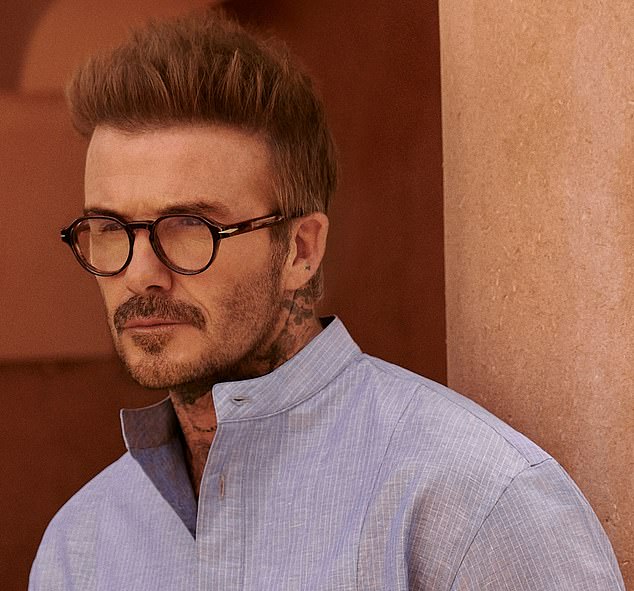 David looked incredible in a geek chic pair of glasses with a collarless shirt