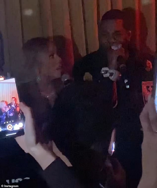 At one point she closed her eyes so that she could focus on her voice and she seemed proud of what she belted out, but it did not appear as if she was totally together